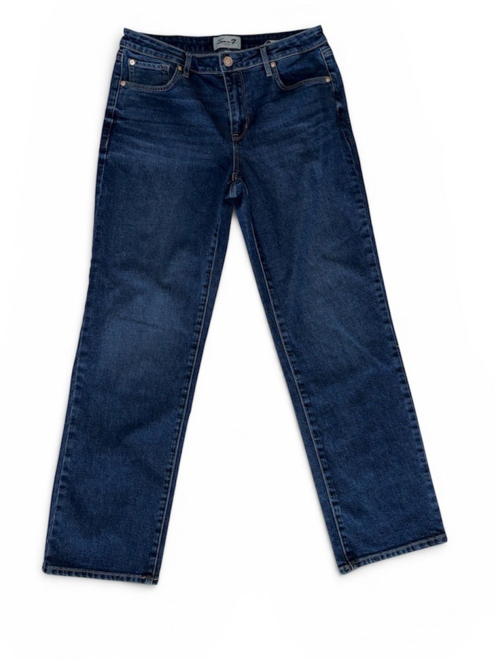 Seven7 Dark Indigo Straight Leg Loose Fit Jeans Size 4 New Without Tag